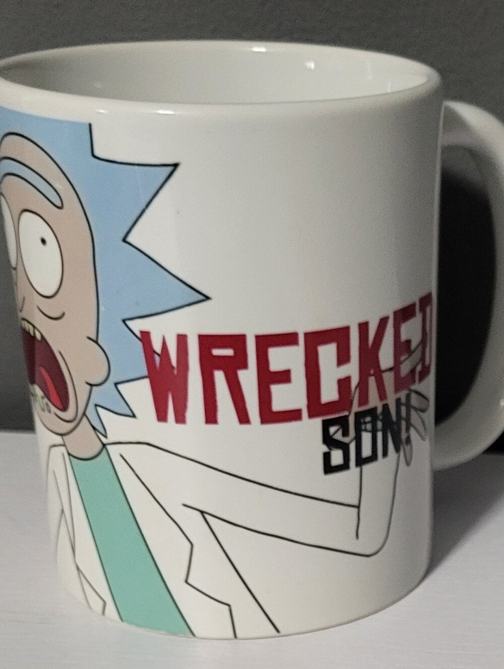 2018 Rick & Morty "Riggidy Riggidy" White Ceramic Coffee Mug - Picture 3 of 7
